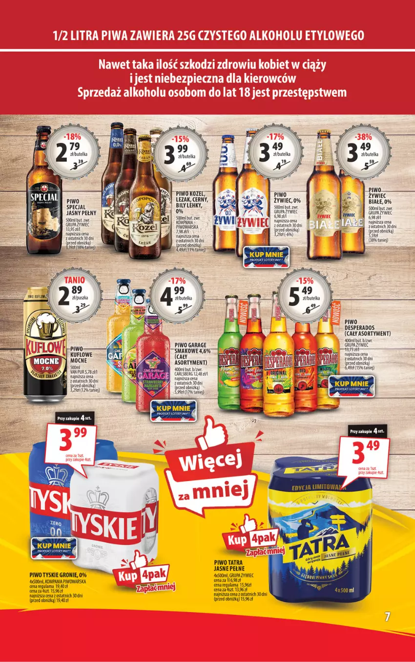 Gazetka promocyjna Arhelan - Gazetka - ważna 04.10 do 13.10.2024 - strona 7 - produkty: Carlsberg, Desperados, Piwo, Tatra, Tyskie