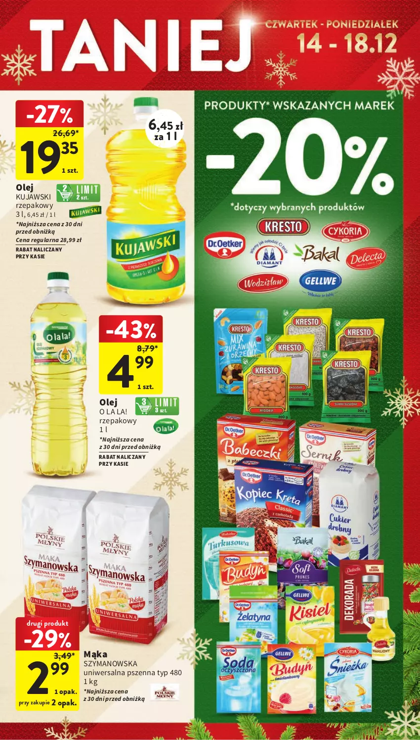 Gazetka promocyjna Intermarche - Gazetka Intermarche - ważna 14.12 do 18.12.2023 - strona 9 - produkty: Kujawski, Mąka, Olej