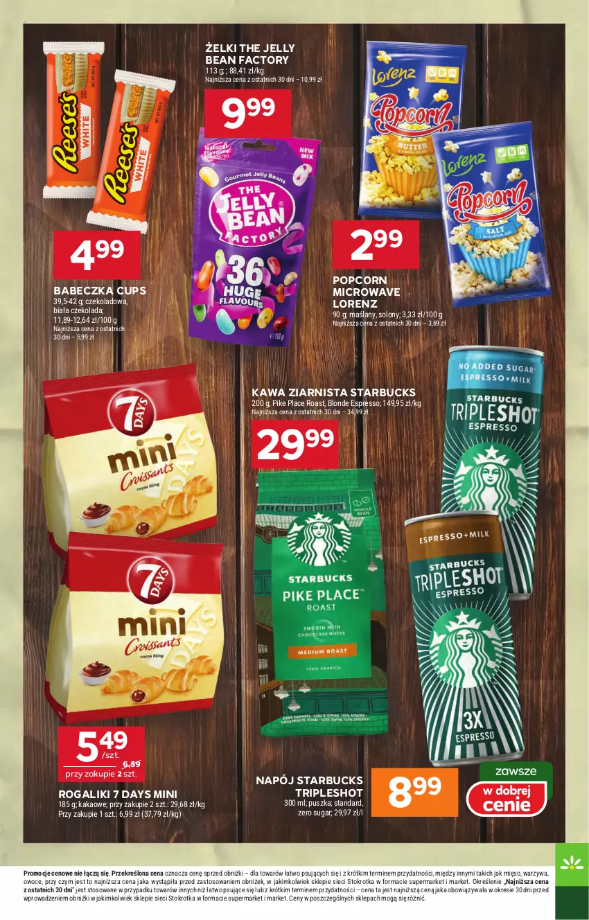 Gazetka promocyjna Stokrotka - Market - ważna 11.09 do 17.09.2025 - strona 17 - produkty: 7 Days, Czekolada, Fa, Kakao, Kawa, Kawa ziarnista, Lorenz, Mięso, Napój, Owoce, Popcorn, Rogal, Warzywa