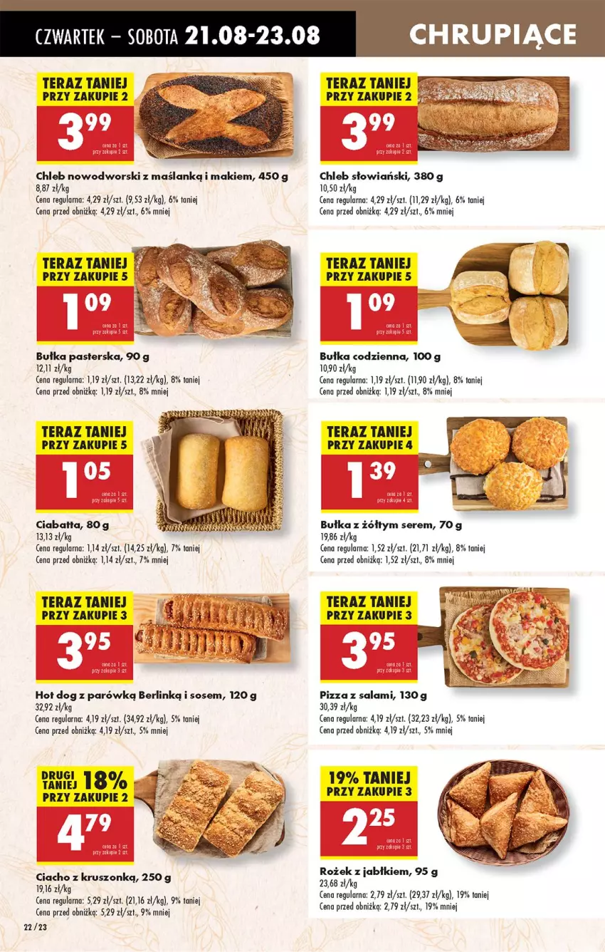 Gazetka promocyjna Biedronka - Od Czwartku - ważna 21.08 do 27.08.2025 - strona 26 - produkty: Bułka, Chleb, Ciabatta, Fa, Hot dog, Pizza, Salami, Ser, Sos, Tera