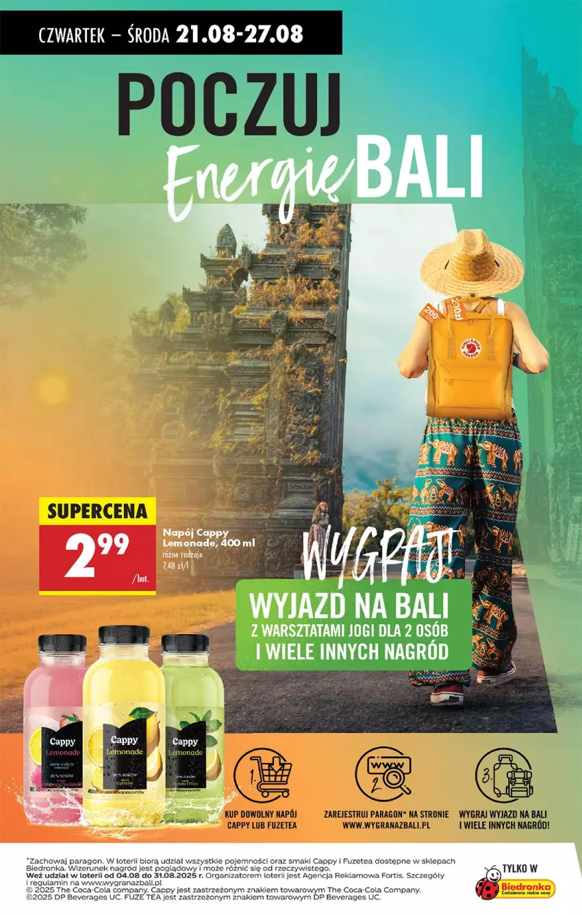 Gazetka promocyjna Biedronka - Od Czwartku - ważna 21.08 do 27.08.2025 - strona 48 - produkty: Cappy, Coca-Cola, Gra, Napój