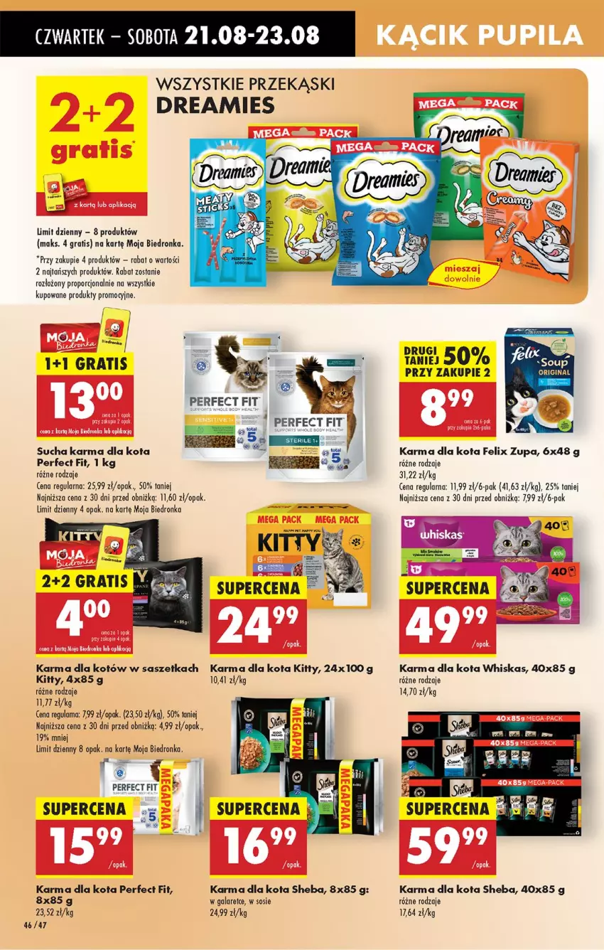 Gazetka promocyjna Biedronka - Od Czwartku - ważna 21.08 do 27.08.2025 - strona 58 - produkty: Fa, Felix, Gala, Gra, Por, Sheba, Sos, Sucha karma, Whiskas, Zupa