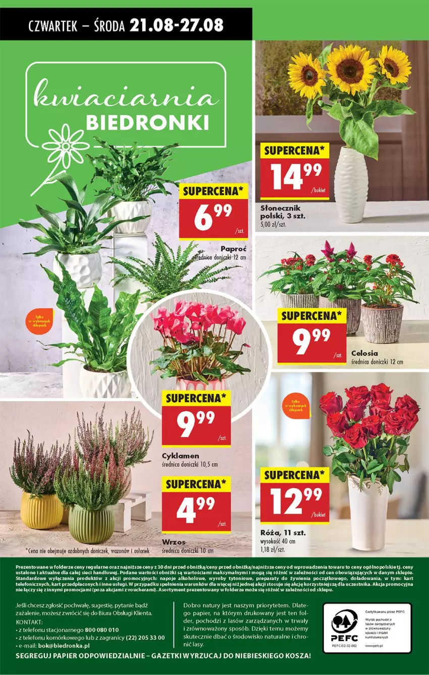 Gazetka promocyjna Biedronka - Od Czwartku - ważna 21.08 do 27.08.2025 - strona 63 - produkty: Cyklamen, Gra, Kosz, Napoje, Papier, Róża, Sok, Telefon, Wazon