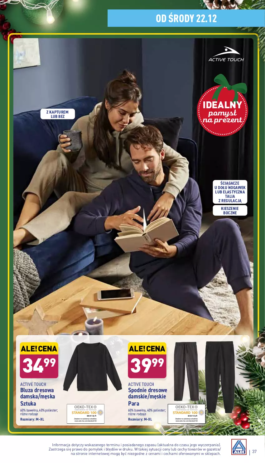 Gazetka promocyjna Aldi - Pełny katalog - ważna 20.12 do 24.12.2021 - strona 37 - produkty: Bluza, Bluza dresowa, Dres, Spodnie, Spodnie dresowe, Wełna