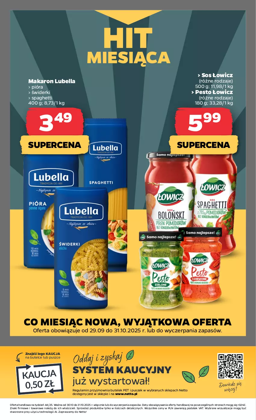 Gazetka promocyjna Netto - Od Czwartku - ważna 30.10 do 31.10.2025 - strona 21 - produkty: Bell, Bella, Lubella, Makaron, Pesto, Sos, Spaghetti
