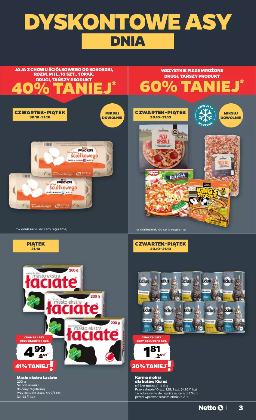 Gazetka promocyjna Netto - Od Czwartku - ważna 30.10 do 31.10.2025 - strona 3 - produkty: Jaja, Karma mokra dla kotów, Kokos, Kosz, Masło