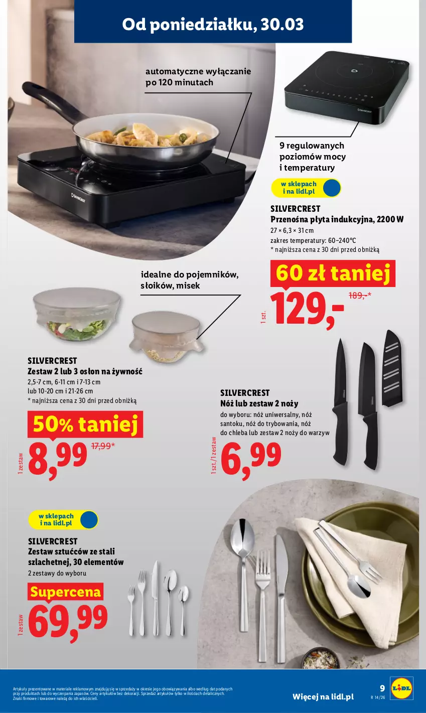 Gazetka promocyjna Lidl - Katalog ważny od 30.03 - ważna 30.03 do 04.04.2026 - strona 11 - produkty: Chleb, Noż, Nóż do chleba, Nóż uniwersalny, Płyta, Płyta indukcyjna, Pojemnik, Przenośna płyta, Silvercrest, Zestaw sztućców