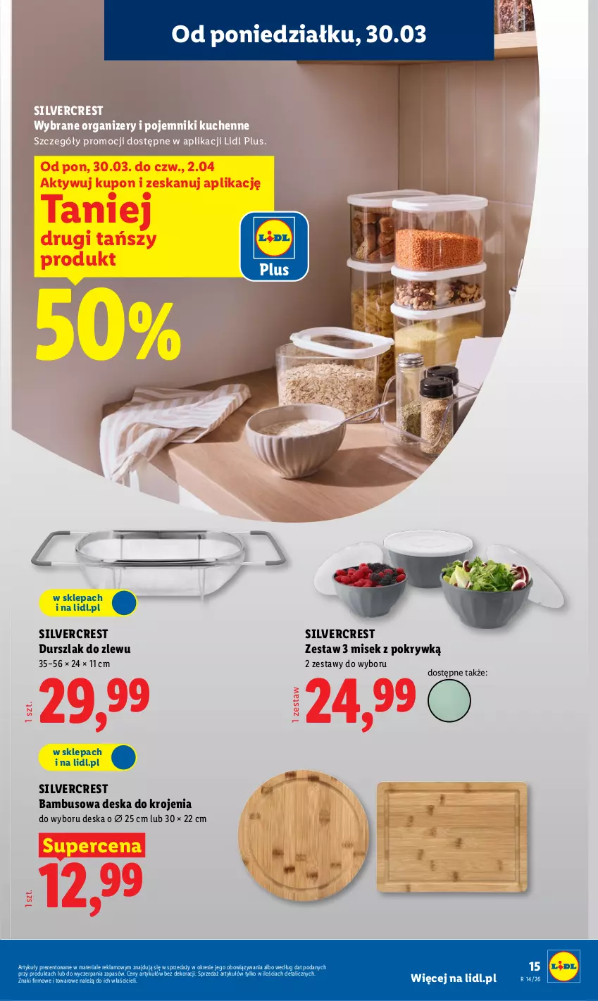 Gazetka promocyjna Lidl - Katalog ważny od 30.03 - ważna 30.03 do 04.04.2026 - strona 17 - produkty: Deska do krojenia, Durszlak, Organizer, Pojemnik, Silvercrest, Zlew