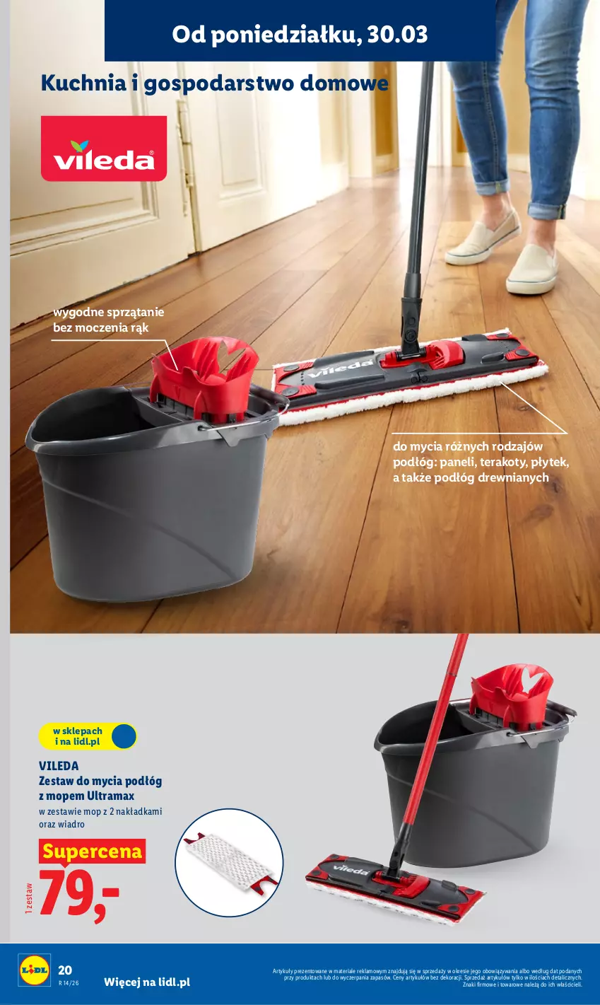 Gazetka promocyjna Lidl - Katalog ważny od 30.03 - ważna 30.03 do 04.04.2026 - strona 22 - produkty: Kuchnia, Mop, Rama, Sprzątanie, Tera, Vileda, Wiadro