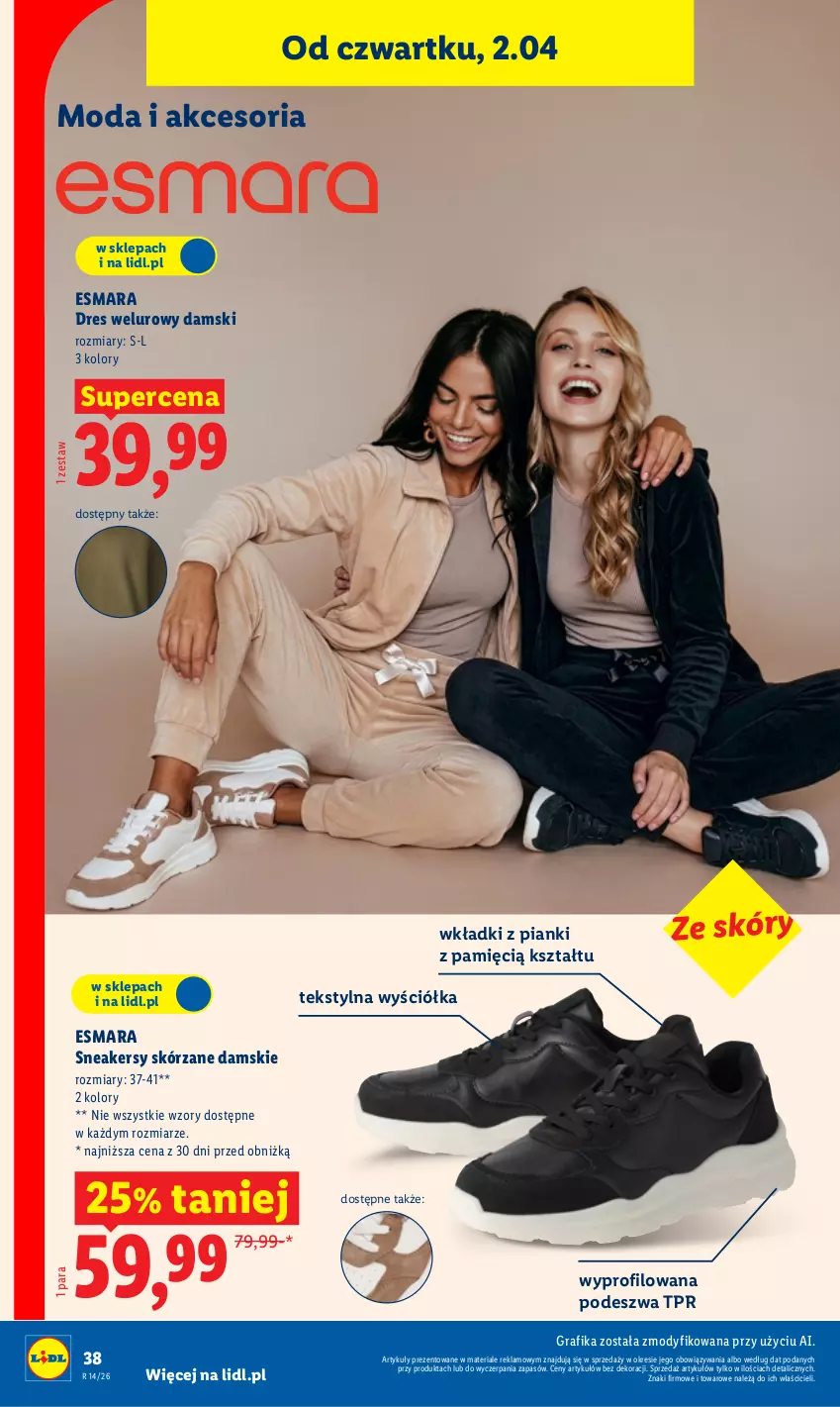 Gazetka promocyjna Lidl - Katalog ważny od 30.03 - ważna 30.03 do 04.04.2026 - strona 42 - produkty: Dres, Gra, Grafika, Moda, Sneakersy, Wkładki