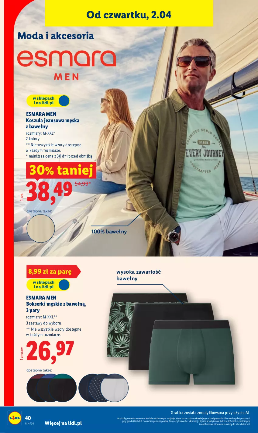Gazetka promocyjna Lidl - Katalog ważny od 30.03 - ważna 30.03 do 04.04.2026 - strona 44 - produkty: Bokserki, Gra, Grafika, Kosz, Koszula, Moda, Ser, Sok