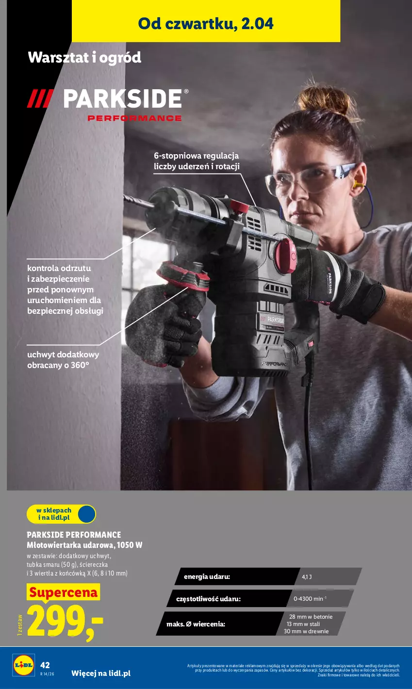 Gazetka promocyjna Lidl - Katalog ważny od 30.03 - ważna 30.03 do 04.04.2026 - strona 52 - produkty: Młot, Młotowiertarka, Ogród, Parkside, Piec, Tarka, Top, Wiertarka, Wiertarka udarowa