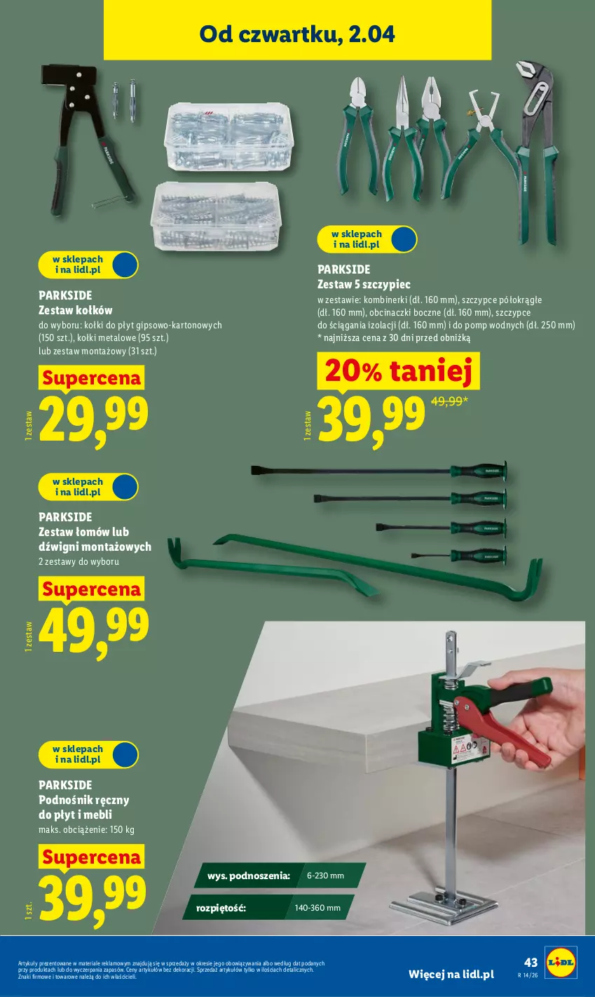 Gazetka promocyjna Lidl - Katalog ważny od 30.03 - ważna 30.03 do 04.04.2026 - strona 53 - produkty: Dźwig, Parkside, Piec, Szczypce