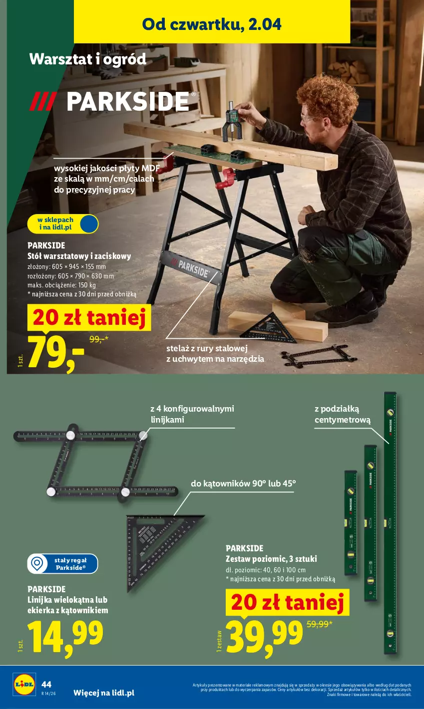 Gazetka promocyjna Lidl - Katalog ważny od 30.03 - ważna 30.03 do 04.04.2026 - strona 54 - produkty: Metro, Ogród, Parkside, Regał, Sok, Stół, Stół warsztatowy