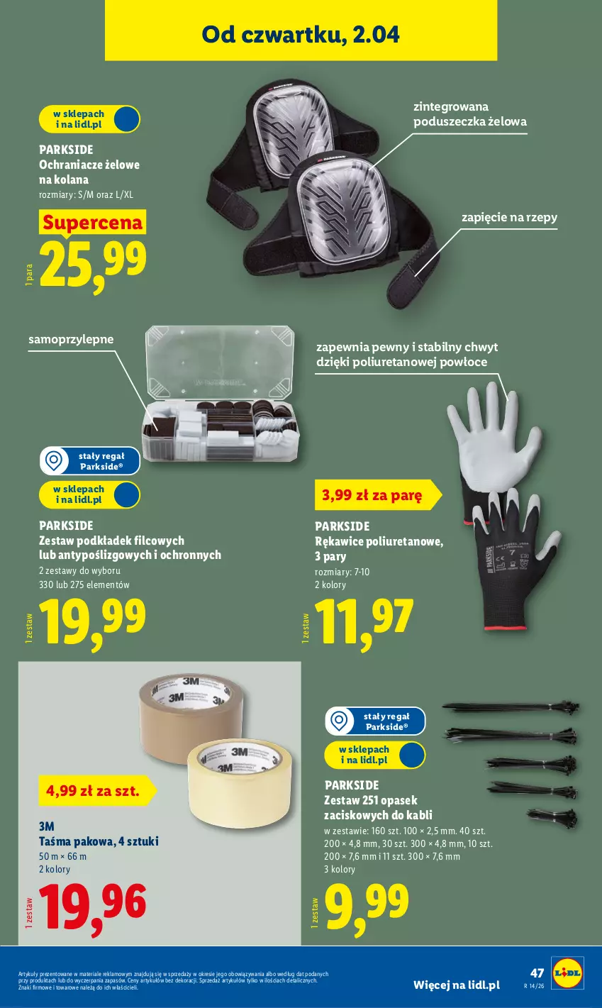 Gazetka promocyjna Lidl - Katalog ważny od 30.03 - ważna 30.03 do 04.04.2026 - strona 57 - produkty: LANA, Mop, Ochraniacze, Parkside, Pasek, Podkład, Regał, Rękawice, Taśma pakowa
