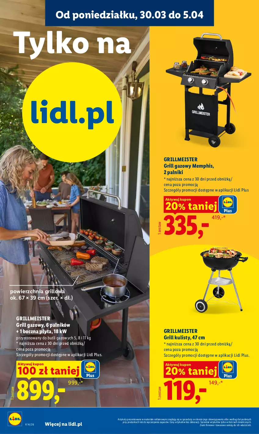 Gazetka promocyjna Lidl - Katalog ważny od 30.03 - ważna 30.03 do 04.04.2026 - strona 8 - produkty: Grill, Grill gazowy, Płyta