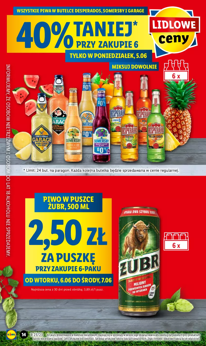 Gazetka promocyjna Lidl - GAZETKA - ważna 05.06 do 07.06.2023 - strona 16 - produkty: Desperados, Olej, Piwa, Piwo, Somersby