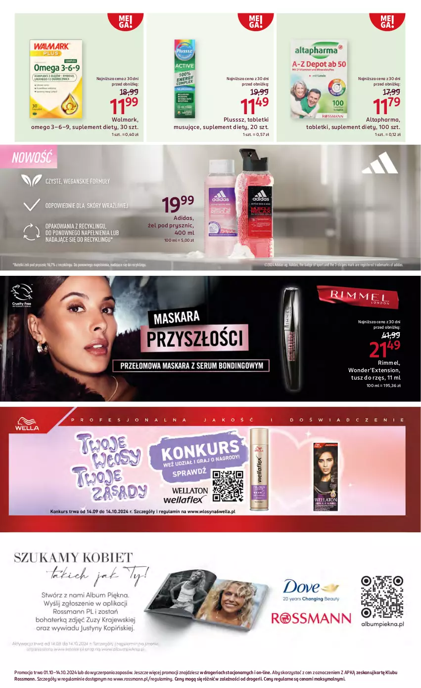 Gazetka promocyjna Rossmann - 1 października - ważna 01.10 do 14.10.2024 - strona 14 - produkty: Adidas, Mus, Suplement diety, Tablet, Tabletki musujące, Tusz, Walmark