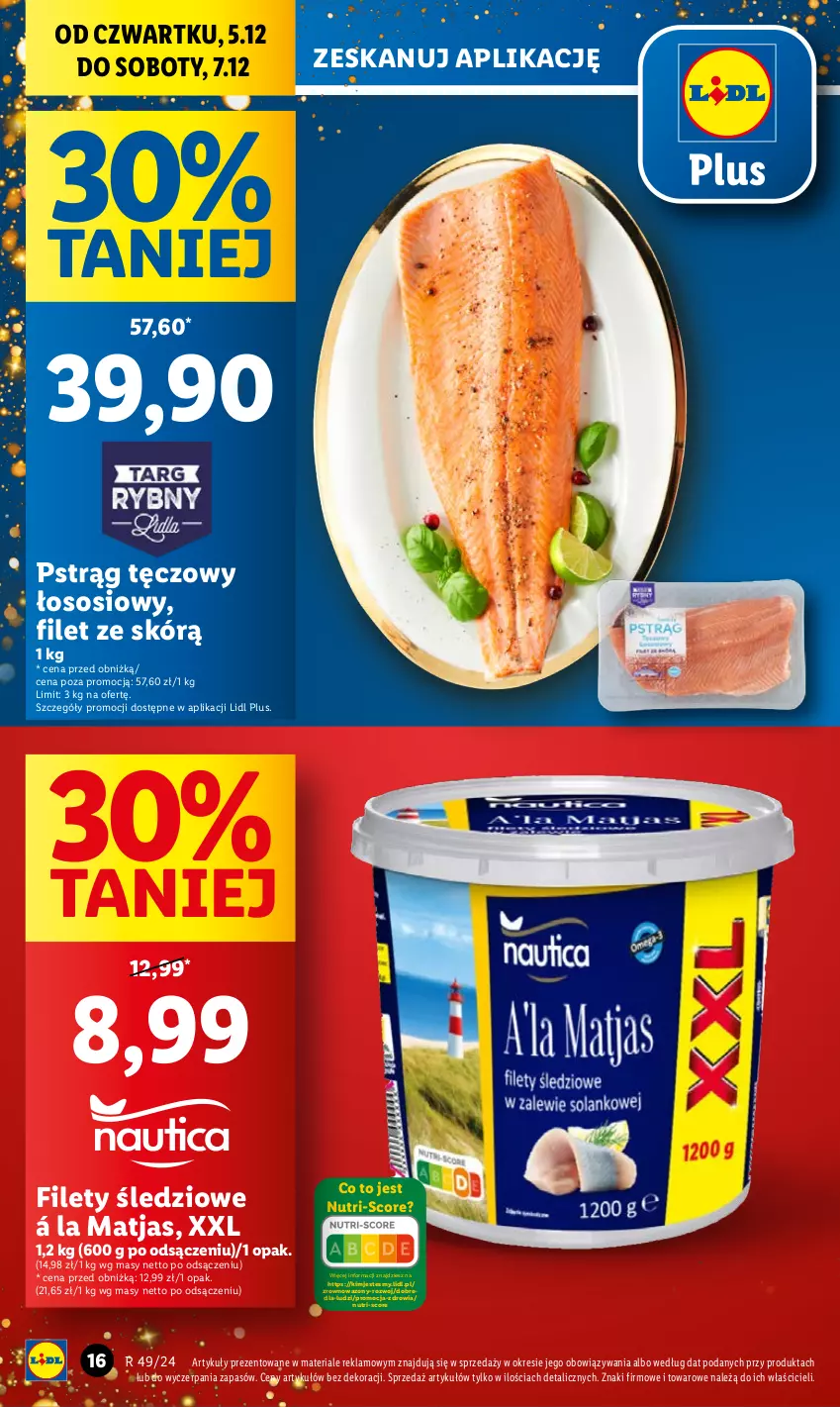 Gazetka promocyjna Lidl - GAZETKA - ważna 05.12 do 07.12.2024 - strona 16 - produkty: Matjas, Pstrąg, Pstrąg tęczowy, Sos, Wazon