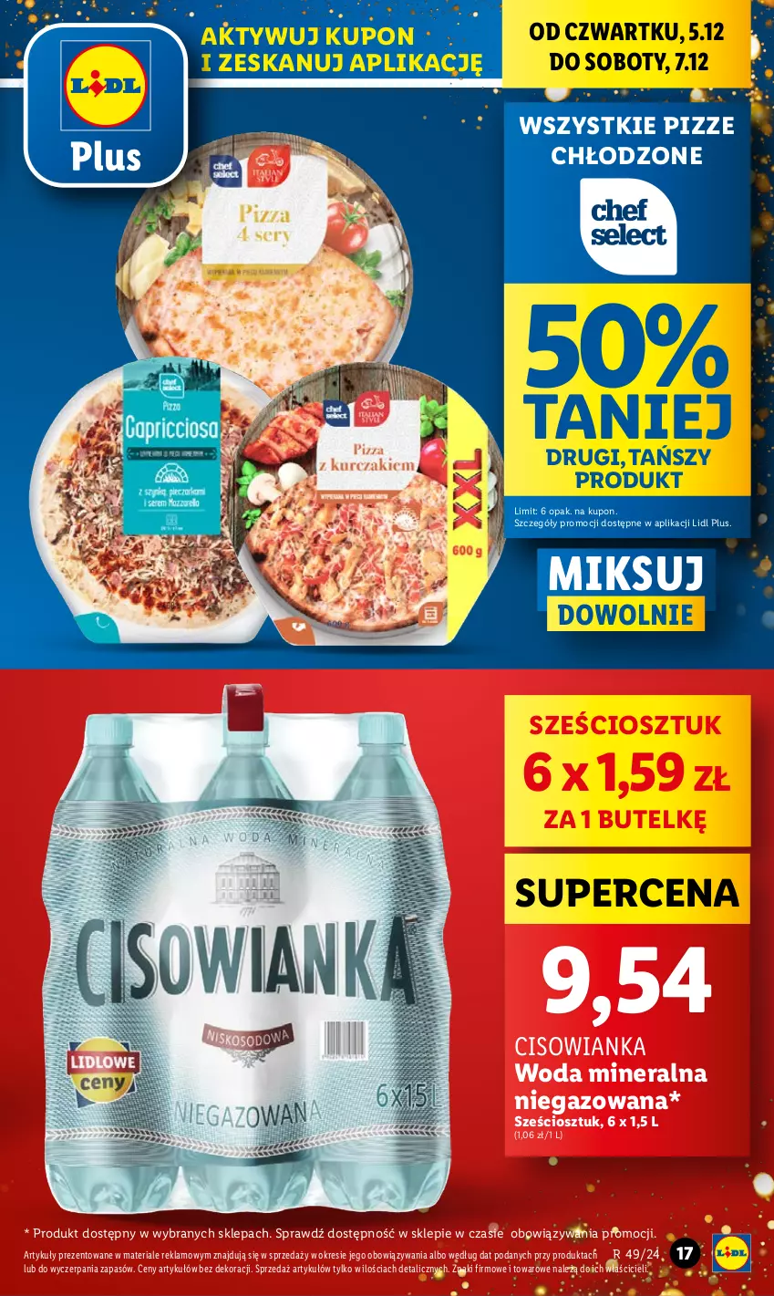 Gazetka promocyjna Lidl - GAZETKA - ważna 05.12 do 07.12.2024 - strona 17 - produkty: Cisowianka, Woda, Woda mineralna