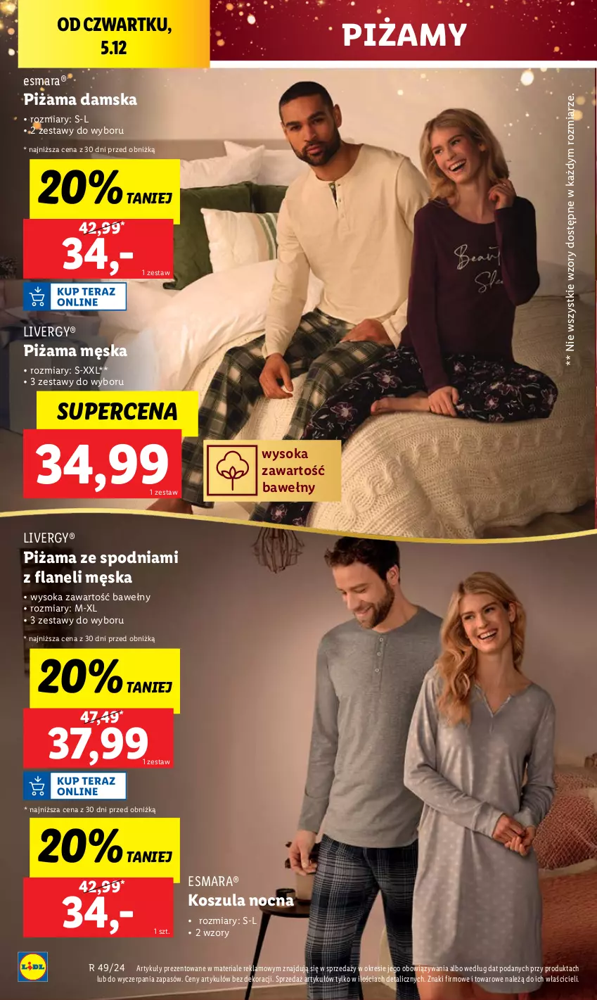 Gazetka promocyjna Lidl - GAZETKA - ważna 05.12 do 07.12.2024 - strona 20 - produkty: Kosz, Koszula, Koszula nocna, Piżama, Sok