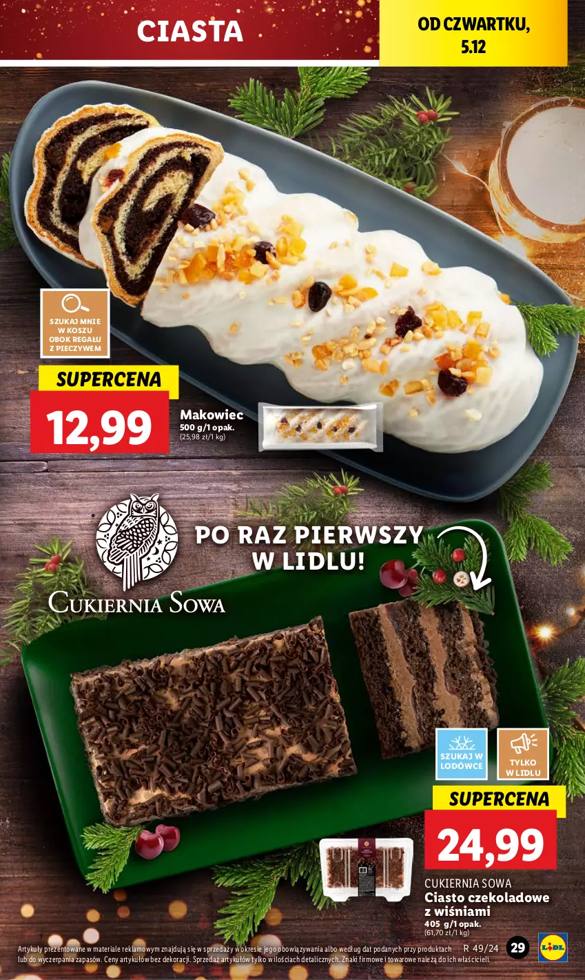 Gazetka promocyjna Lidl - GAZETKA - ważna 05.12 do 07.12.2024 - strona 33 - produkty: Ciasto czekoladowe, Cukier, Kosz, Makowiec, Piec, Regał