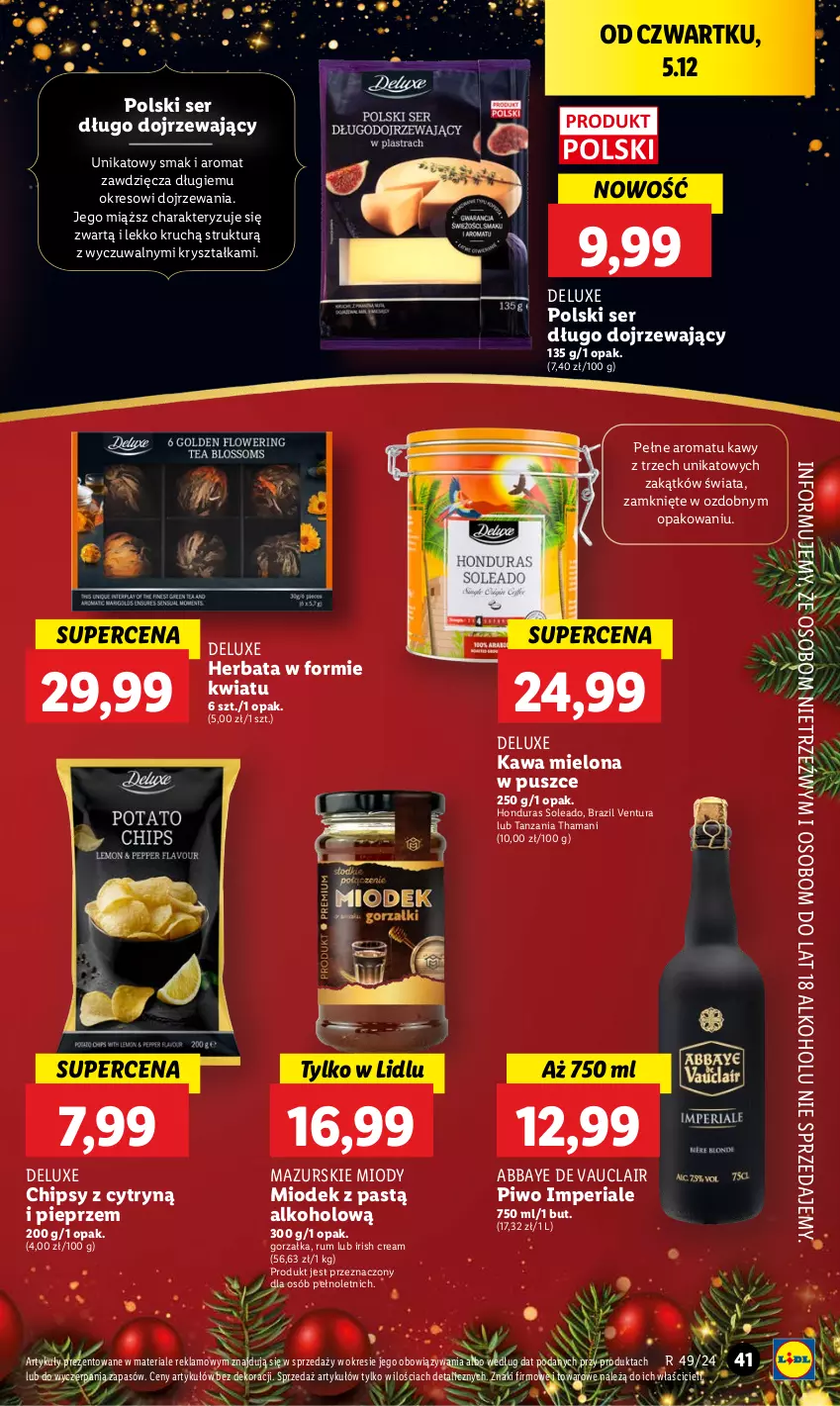 Gazetka promocyjna Lidl - GAZETKA - ważna 05.12 do 07.12.2024 - strona 45 - produkty: Chipsy, Hama, Herbata, Kawa, Kawa mielona, Pieprz, Piwo, Rum, Ser