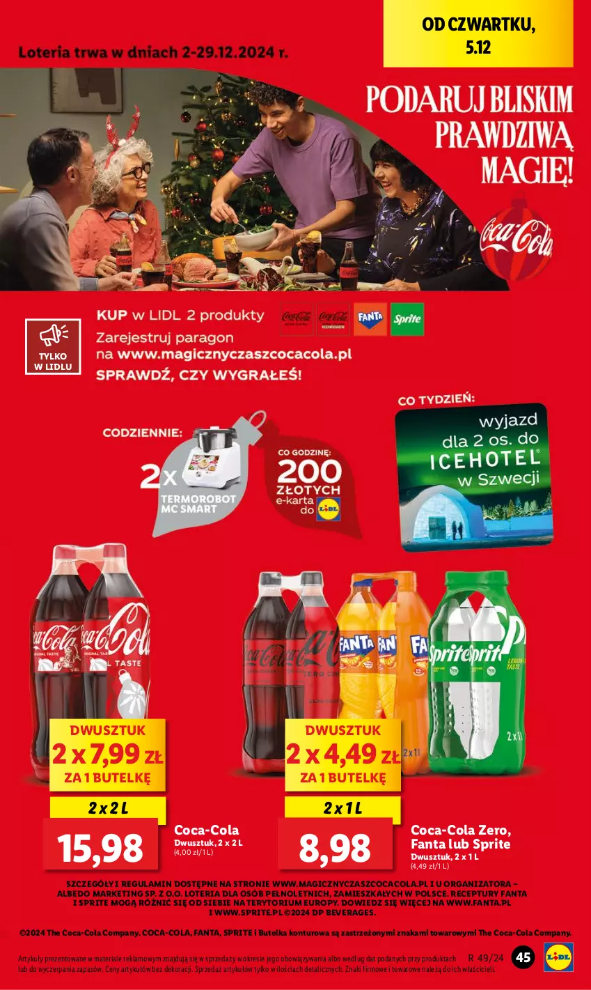 Gazetka promocyjna Lidl - GAZETKA - ważna 05.12 do 07.12.2024 - strona 49 - produkty: Coca-Cola, Fa, Fanta, Sprite