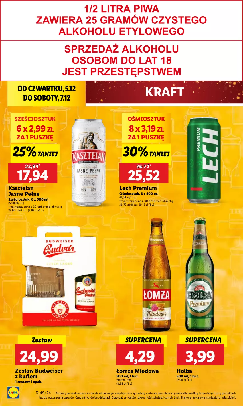 Gazetka promocyjna Lidl - GAZETKA - ważna 05.12 do 07.12.2024 - strona 52 - produkty: Kasztelan, Lech Premium, Ser