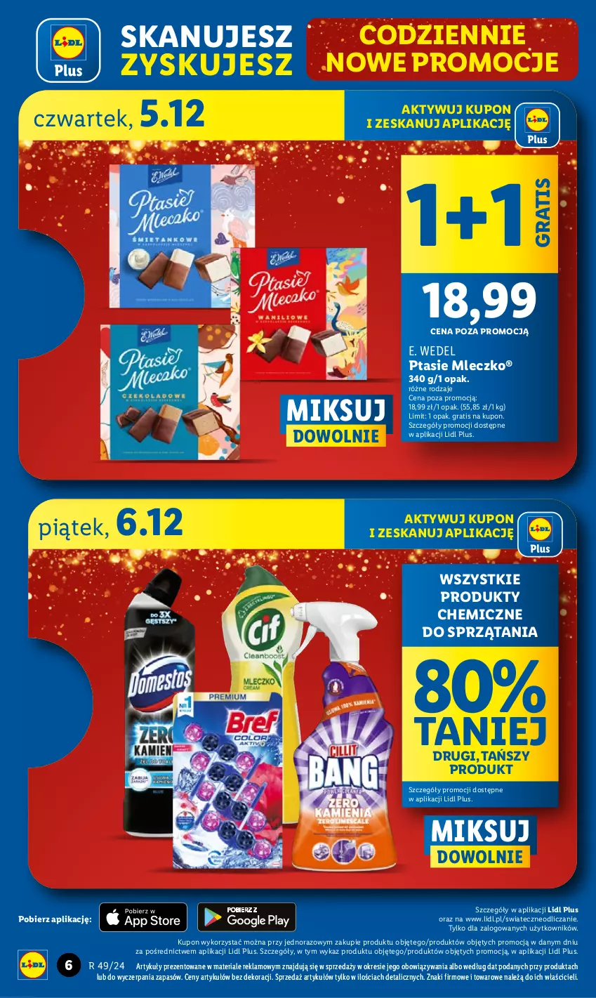 Gazetka promocyjna Lidl - GAZETKA - ważna 05.12 do 07.12.2024 - strona 6 - produkty: E. Wedel, Gra, Mleczko, Ptasie mleczko