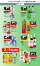 Gazetka promocyjna Netto - Od Poniedziałku - Gazetka - ważna od 25.05 do 25.05.2024 - strona 17 - produkty: Sok, Mus, Gra, Napój energetyczny, Red Bull, Truskawki, Cytryny, Napoje, Maliny, Tymbark, Syrop, Limonka, Szyna, Kubuś Waterrr, Oshee, Woda mineralna, Owoce, Kubuś, Woda, Napój, Melon, Kokos, Hortex