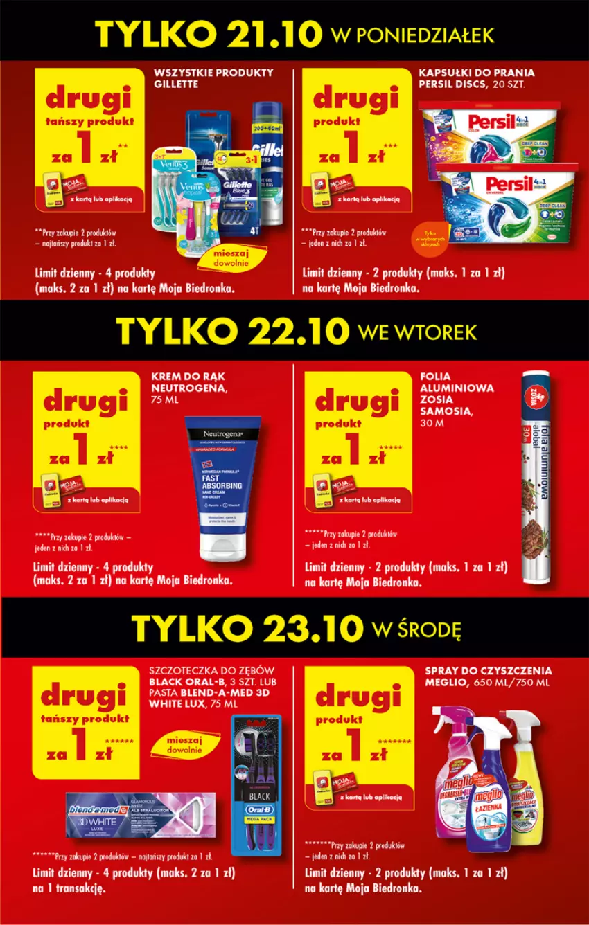 Gazetka promocyjna Biedronka - Od Poniedziałku - ważna 21.10 do 26.10.2024 - strona 13 - produkty: Blend-a-Med, Krem do rąk, Lack, Neutrogena, Persil, Spray do czyszczenia, Szczoteczka, Szczoteczka do zębów, Tran