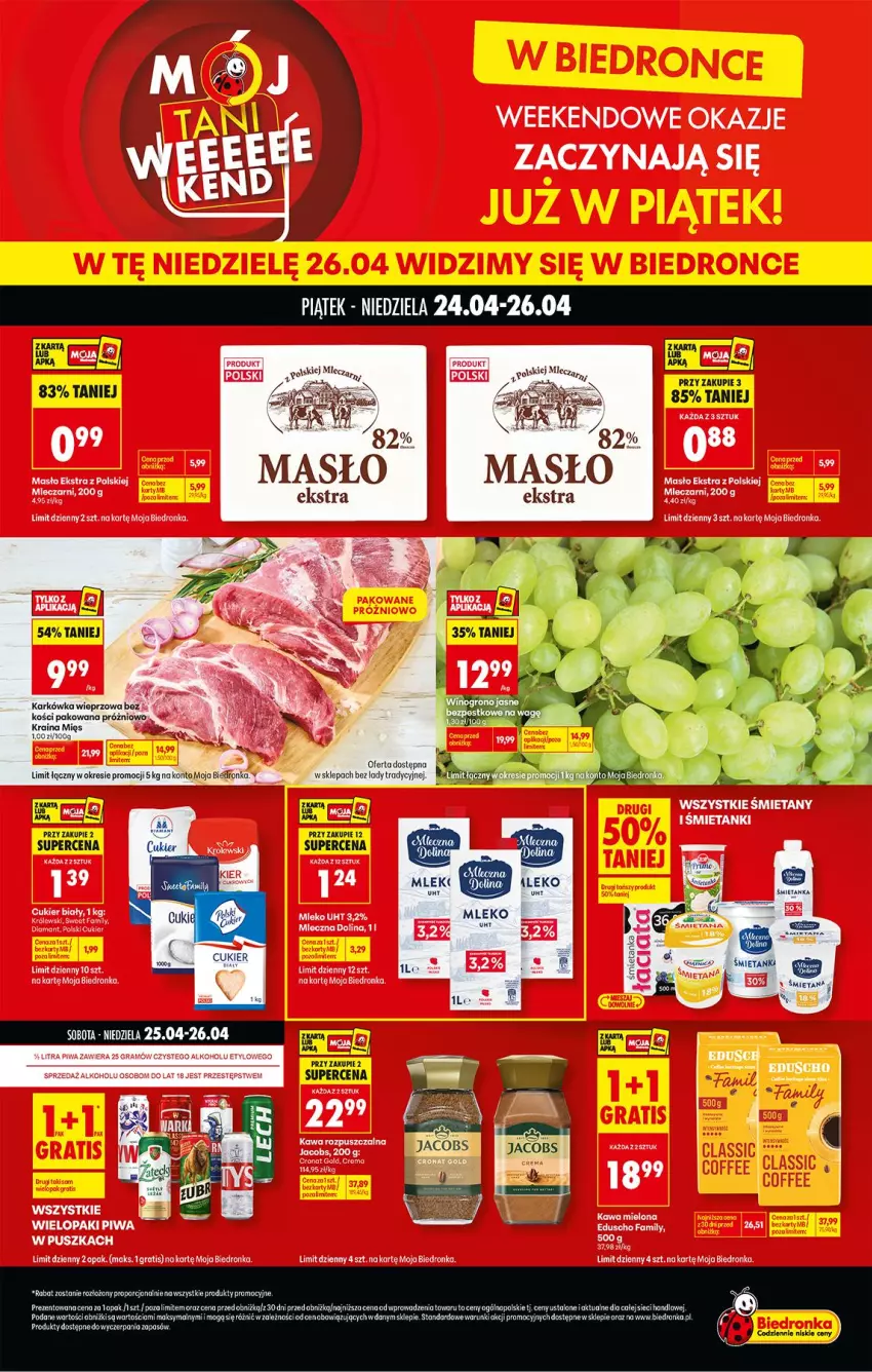 Gazetka promocyjna Biedronka - Tani Weekend - ważna 24.04 do 25.04.2026 - strona 1 - produkty: Fa, Gra, Masło, Piwa, Ser