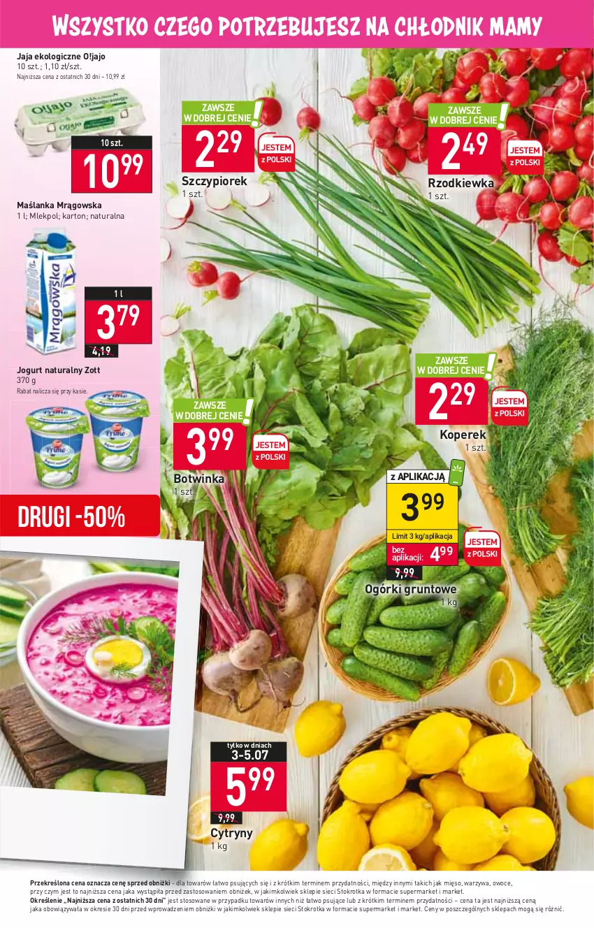 Gazetka promocyjna Stokrotka - Market - ważna 29.06 do 05.07.2023 - strona 4 - produkty: Cytryny, Grunt, Inka, Jaja, Jogurt, Jogurt naturalny, Maślanka, Mięso, Owoce, Rzodkiewka, Warzywa, Zott