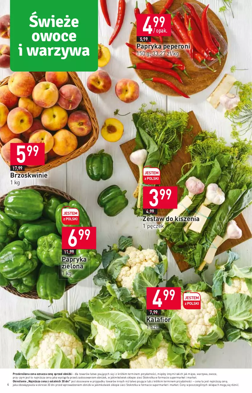 Gazetka promocyjna Stokrotka - Market - ważna 29.06 do 05.07.2023 - strona 5 - produkty: Brzoskwinie, Kalafior, Mięso, Owoce, Papryka, Warzywa