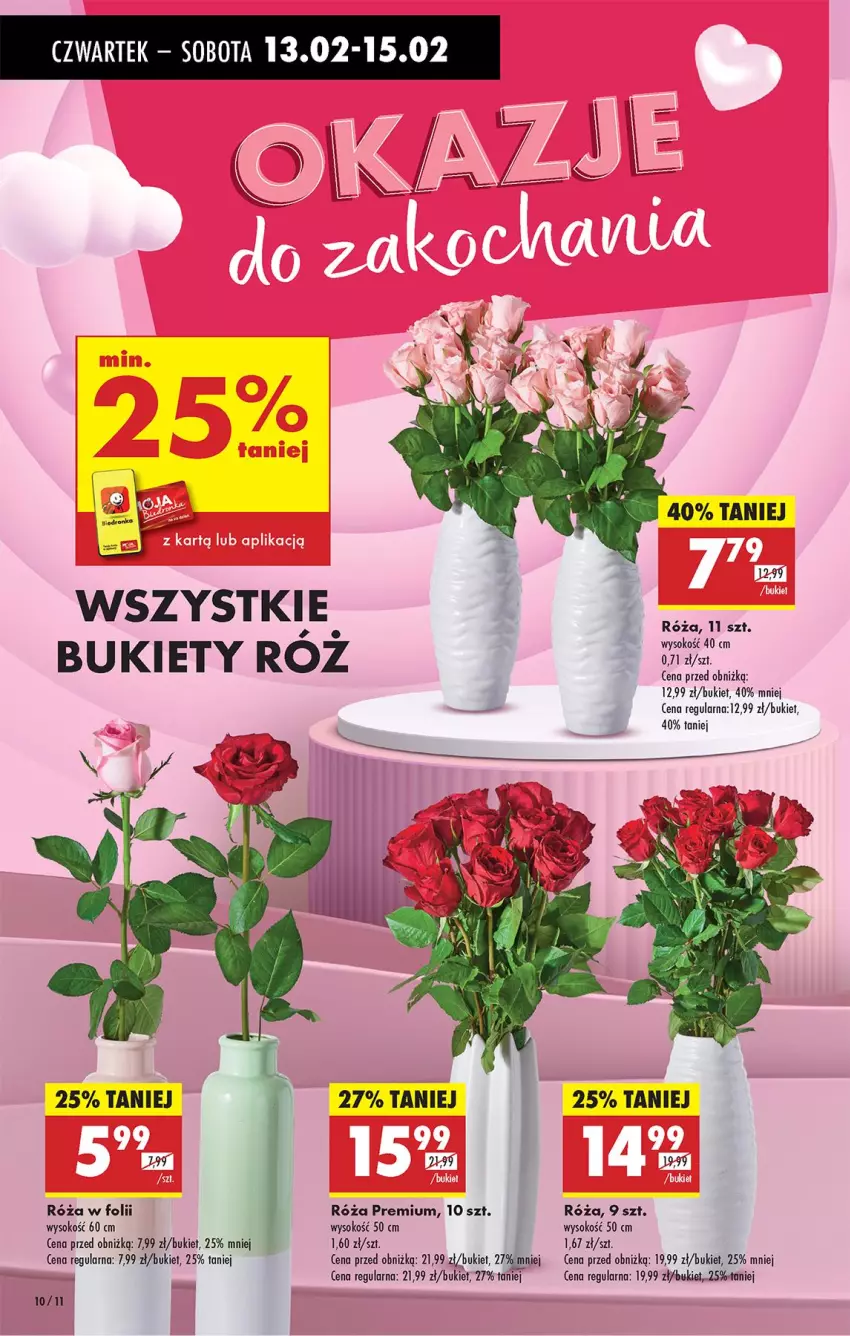 Gazetka promocyjna Biedronka - Od Czwartku - ważna 13.02 do 19.02.2025 - strona 12 - produkty: Bukiet, Róża, Sok