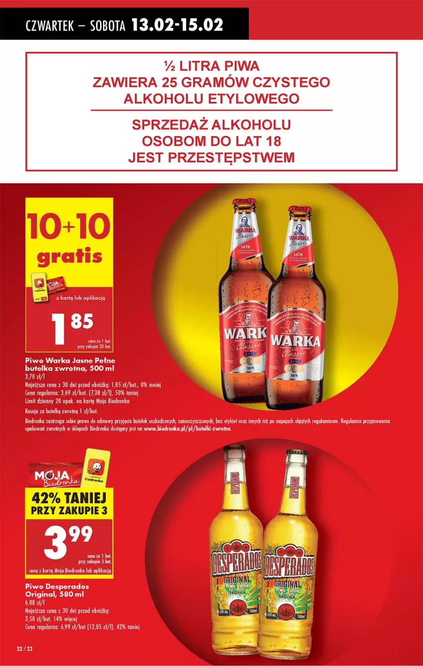 Gazetka promocyjna Biedronka - Od Czwartku - ważna 13.02 do 19.02.2025 - strona 24 - produkty: Desperados, Gin, Gra, Piwa, Piwo