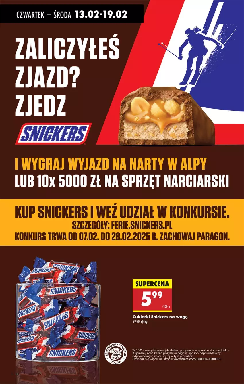 Gazetka promocyjna Biedronka - Od Czwartku - ważna 13.02 do 19.02.2025 - strona 56 - produkty: Cukier, Cukierki, Gra, Kakao, Mars, Narty, Snickers