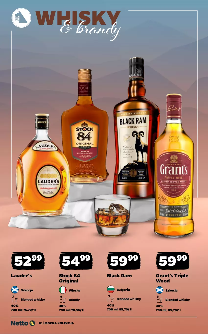 Gazetka promocyjna Netto - Alkohole - Mocne - ważna 02.03 do 14.03.2026 - strona 12 - produkty: Brandy, Gin, Gra, Grant's, Koc, Lack, Lauder's, Stock, Whisky
