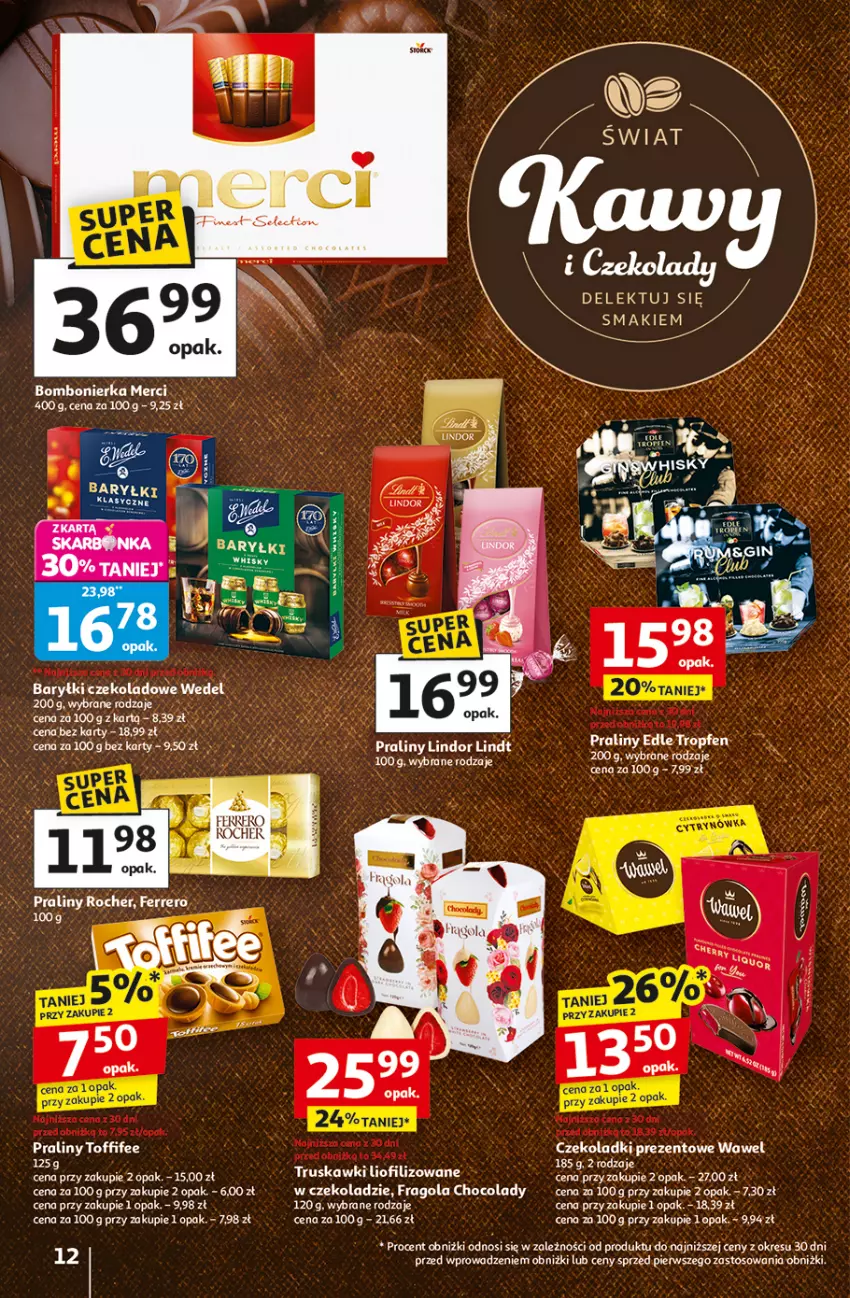 Gazetka promocyjna Auchan - Wielkie przeboje cenowe Hipermarket - ważna 23.10 do 29.10.2025 - strona 12 - produkty: Fa, Lindor, Lindt, Praliny, Toffifee, Truskawki