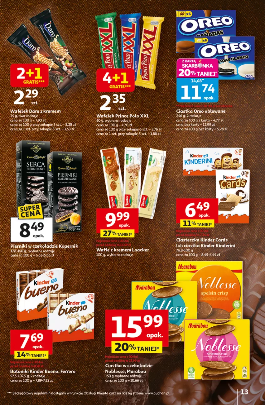 Gazetka promocyjna Auchan - Wielkie przeboje cenowe Hipermarket - ważna 23.10 do 29.10.2025 - strona 13 - produkty: Ciastka, Fa, Gra, Kinder, Piernik, Wafle