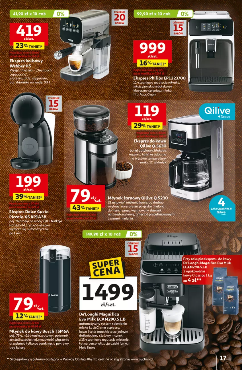 Gazetka promocyjna Auchan - Wielkie przeboje cenowe Hipermarket - ważna 23.10 do 29.10.2025 - strona 17 - produkty: Bosch, Fa, Kawa, Młynek, Młynek do kawy, Pojemnik, STP, Top, Waciki, Woal