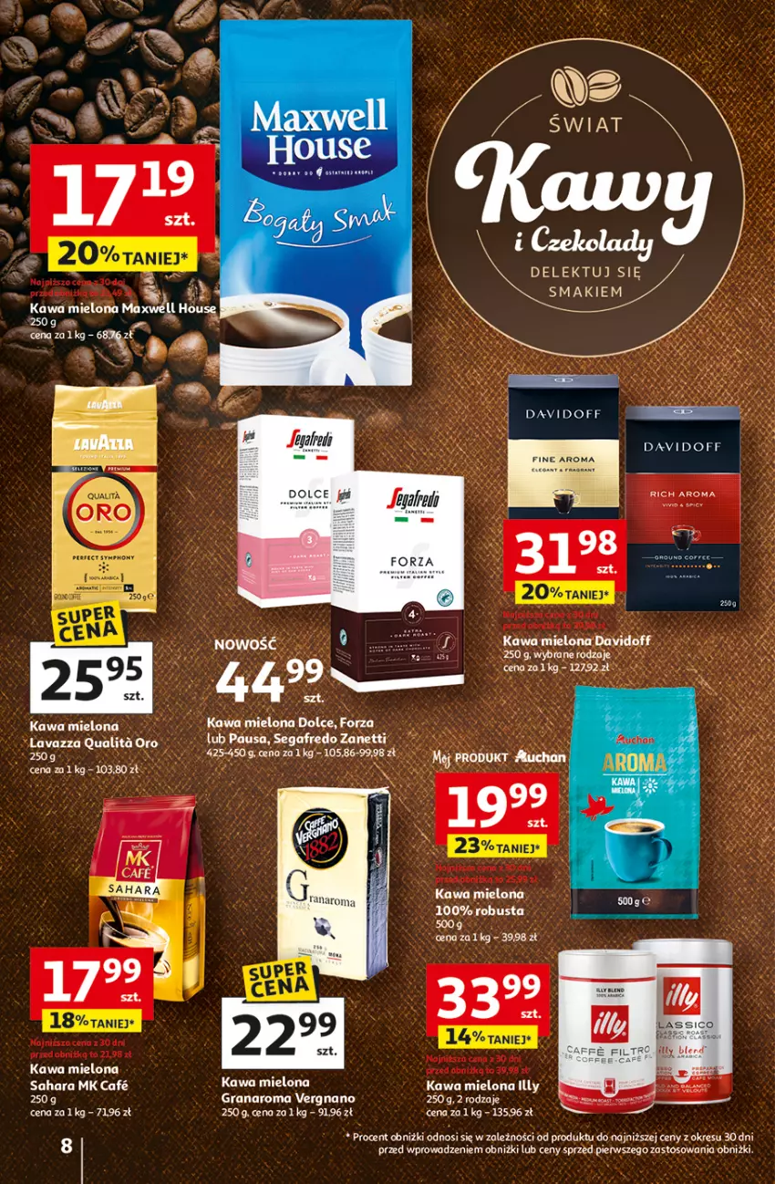 Gazetka promocyjna Auchan - Wielkie przeboje cenowe Hipermarket - ważna 23.10 do 29.10.2025 - strona 8 - produkty: Davidoff, Fa, Gra, Kawa, Kawa mielona, Lavazza