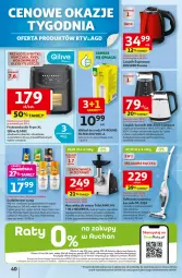 Gazetka promocyjna Auchan - Wielkie przeboje cenowe Hipermarket - Gazetka - ważna od 29.10 do 29.10.2025 - strona 40 - produkty: Kurczak, Odkurzacz, Top, Por, Gra, Pepsi max, Czajnik, Ice tea, Szczotka, Mirinda, Kosz, Szynka, Tefal, Pepsi, Silan, Lipton, Syrop, Szatkownica, Maszynka, Frytki, Mango, Olej, Akumulator, Fa