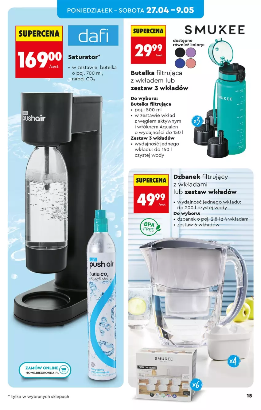 Gazetka promocyjna Biedronka - Okazje Tygodnia - ważna 25.04 do 09.05.2026 - strona 15 - produkty: Dzbanek, Dzbanek filtrujący