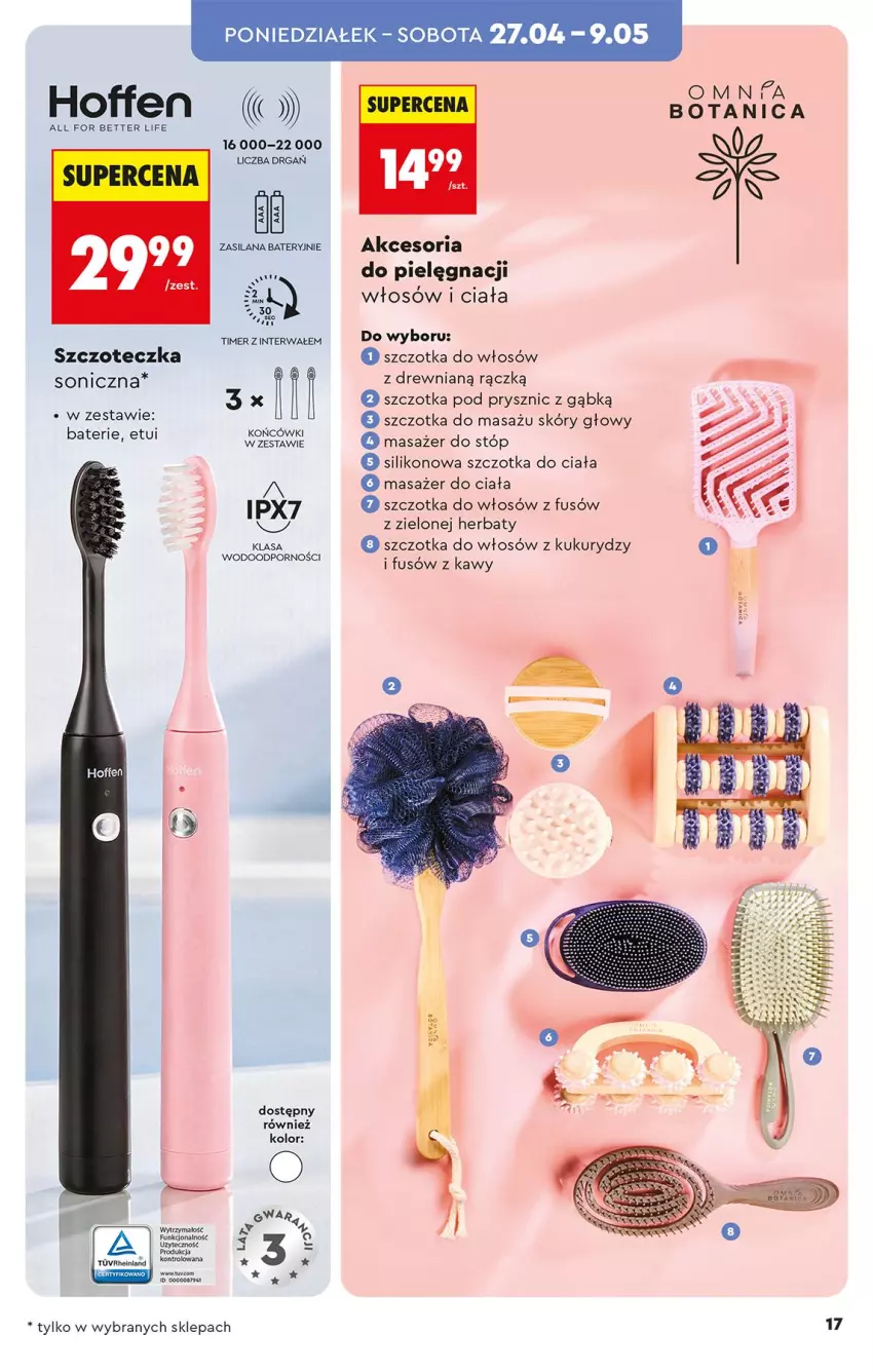 Gazetka promocyjna Biedronka - Okazje Tygodnia - ważna 25.04 do 09.05.2026 - strona 17 - produkty: LANA, Masażer, Por, Silan, Szczoteczka, Szczoteczka soniczna, Szczotka, Szczotka do włosów