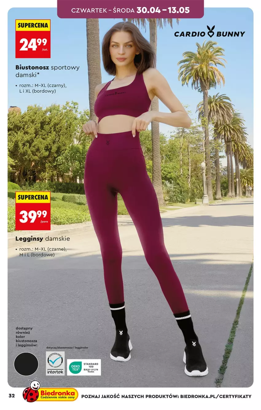 Gazetka promocyjna Biedronka - Okazje Tygodnia - ważna 25.04 do 09.05.2026 - strona 32 - produkty: Biustonosz, Fa, Gin, Legginsy, Por, Sport