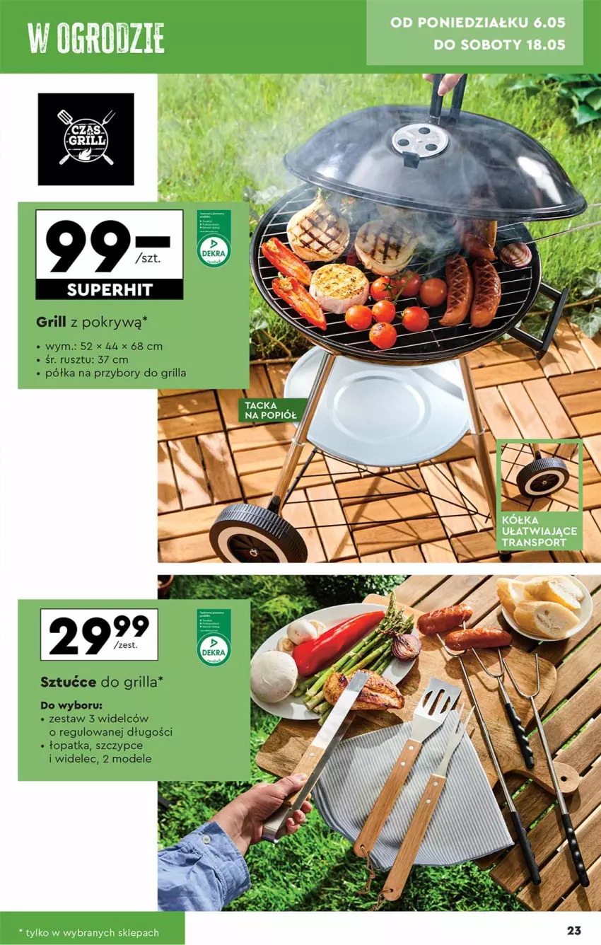 Gazetka promocyjna Biedronka - ważna 06.05 do 18.05.2024 - strona 23 - produkty: Grill, Półka, Szczypce, Top, Widelec