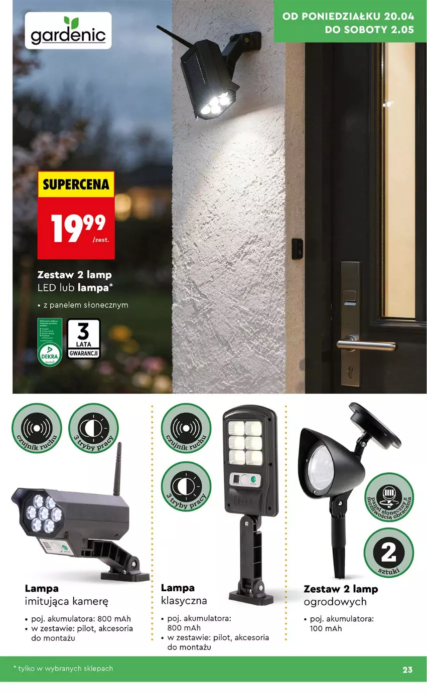 Gazetka promocyjna Biedronka - Gazetka - ważna 20.04 do 27.04.2026 - strona 23 - produkty: Akumulator, Lampa