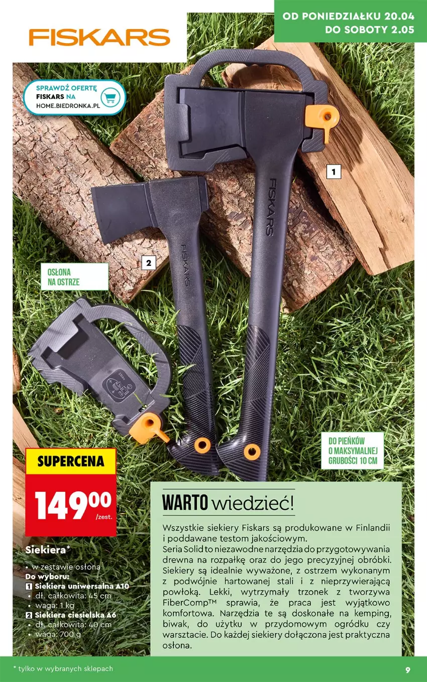 Gazetka promocyjna Biedronka - Gazetka - ważna 20.04 do 27.04.2026 - strona 9 - produkty: Fiskars, Ogród, Ser